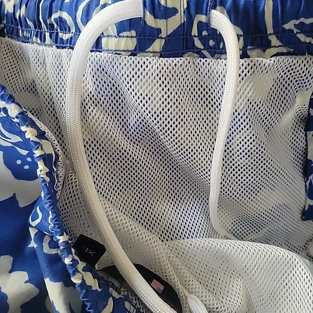 Polo Sport Ralph Lauren Swim Board Shorts Mens Medium Blue‎ Floral AOP Lined VGT